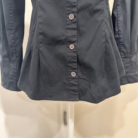 Veronica Beard Black Peplum Pintuck Structured Minimalist Office Siren Blouse - Picture 6 of 15